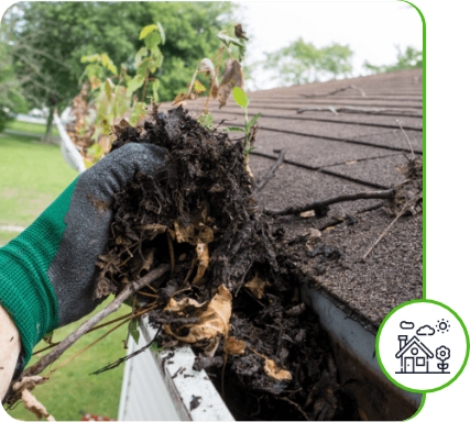 Efficient gutter cleaning to maintain rainwater flow