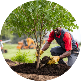 Planting native and drought-resistant trees to support ecosystems